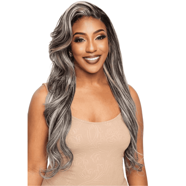 Body Wave Virgin Hair Lace Wig 200% Density 1B/Grey