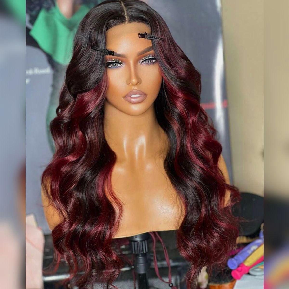 Body Wave Virgin Hair Lace Wig 200% Density 1B/99J - TP Beauty Hair