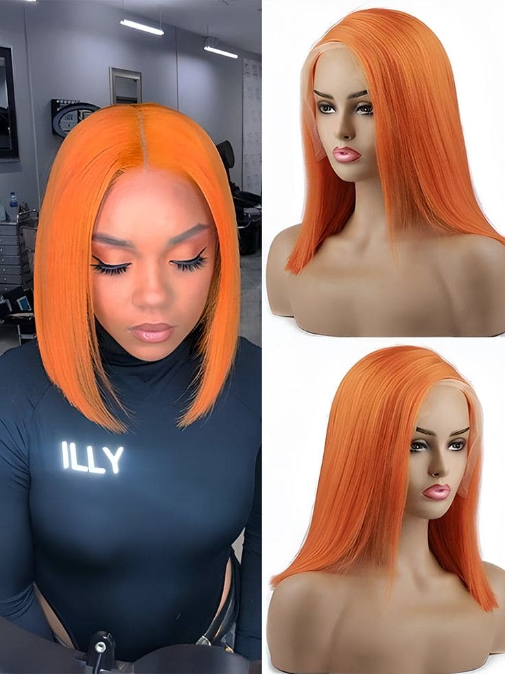 Bob Straight Virgin Hair Wig 200% Density #350